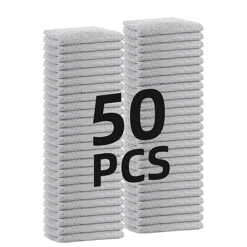 50/100 Pcs Gray Microfiber Cleaning Cloth Set - Soft & Absorbent - Perfect for Home, Office, Car Washing, Glass