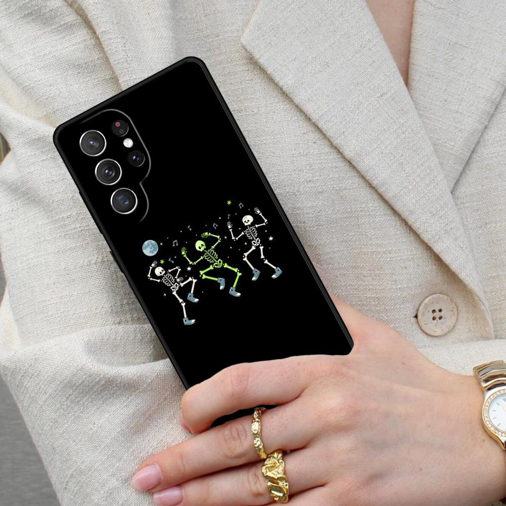 Spooky Skull Funny Dance Skeleton Cell Phone Case for Samsung Galaxy S26 Ultra S25 S24 S23 S22 S21 S20 Note10 Cover