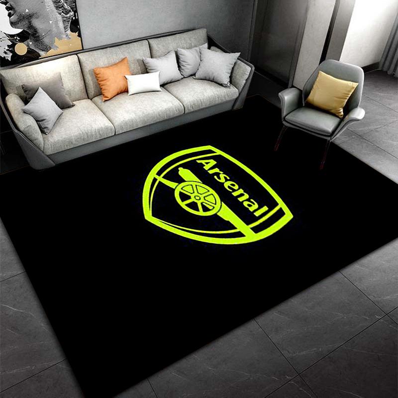 "Black Carpet with Arsenal Emblem Design, Football Fan Home Decor" Suitable for Use As an Anti-slip for Living Room Bedroom Sofas