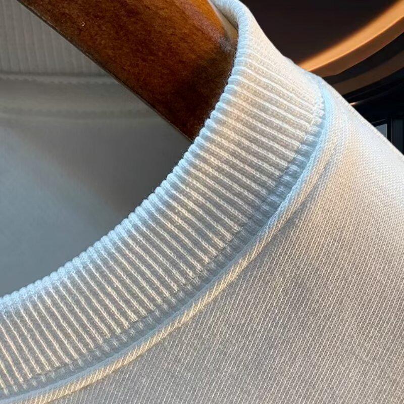 Men's Autumn/Winter Loose Fit Round Neck Sweatshirt - Trendy Long Sleeve, Thickened Plus Velvet