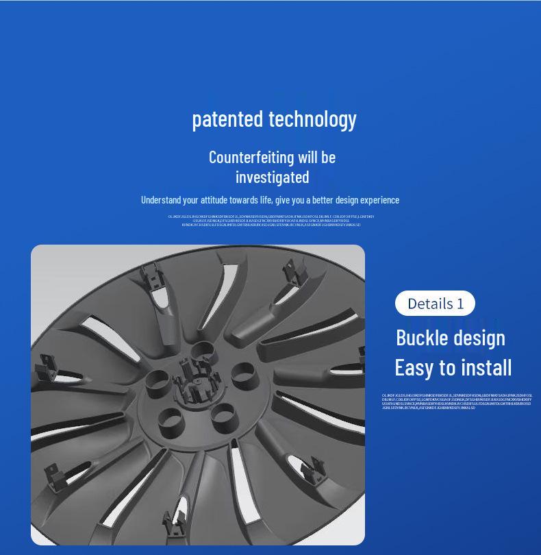 Tesla 19-Inch Model Y Full Wrap-Around Symmetrical Wheel Hubcap Cover