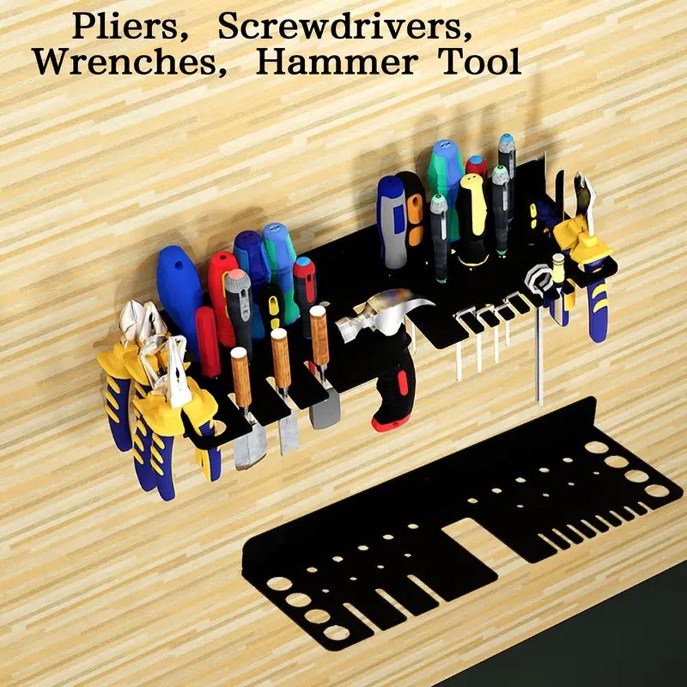 Steel Pliers Wrench Organizer Holder Wall Mounted Hardware Tool Storage  Workbench