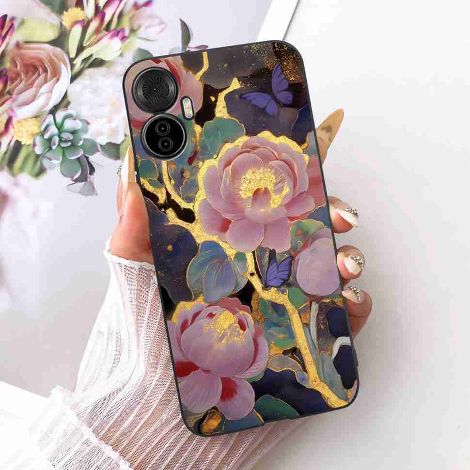 For Itel S18 Pro 6.6" Case Simple Style Pop Patterns Silicone TPU Black Cover Shockproof For ITEL S18 Pro S18pro Phone Cases