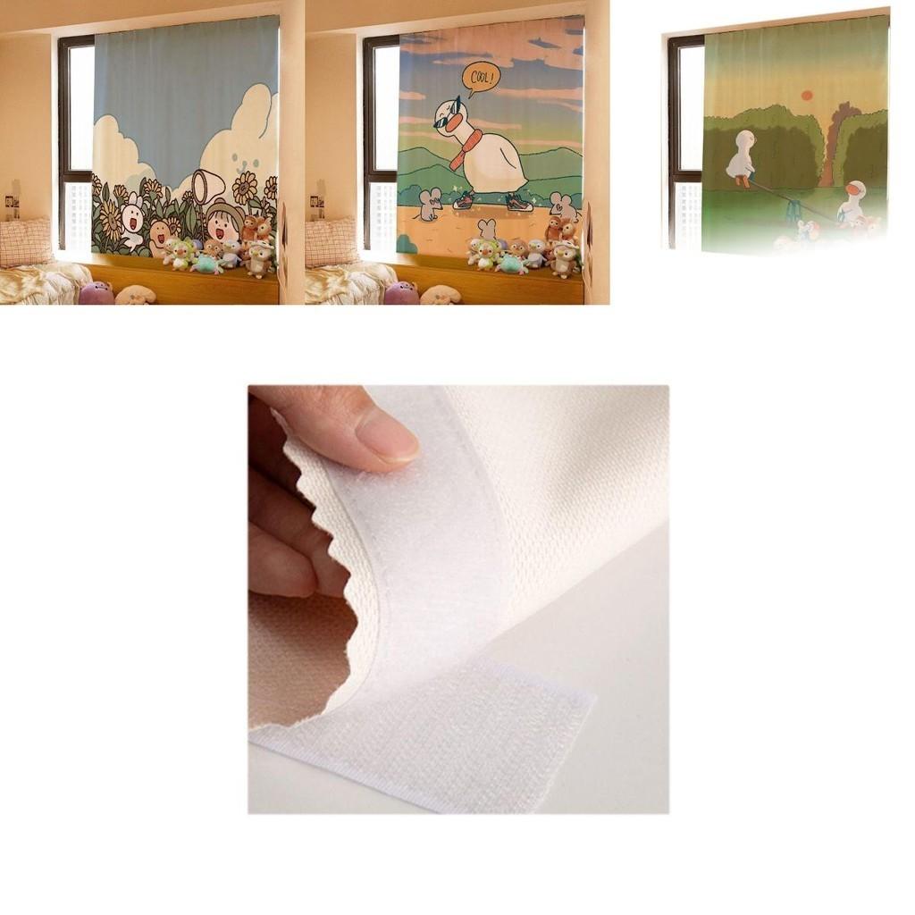 Dekorativer Klettvorhang für Fenster und Zuhause mit selbstklebenden Verdunkelungsmerkmalen