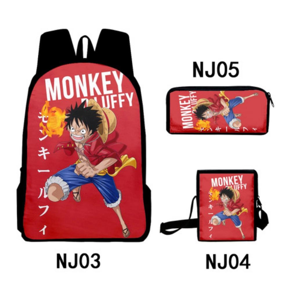 ONE PIECE Student School Bag Luffy Cartoon School Bag Boys Pencil Bag Voyage King Explosion