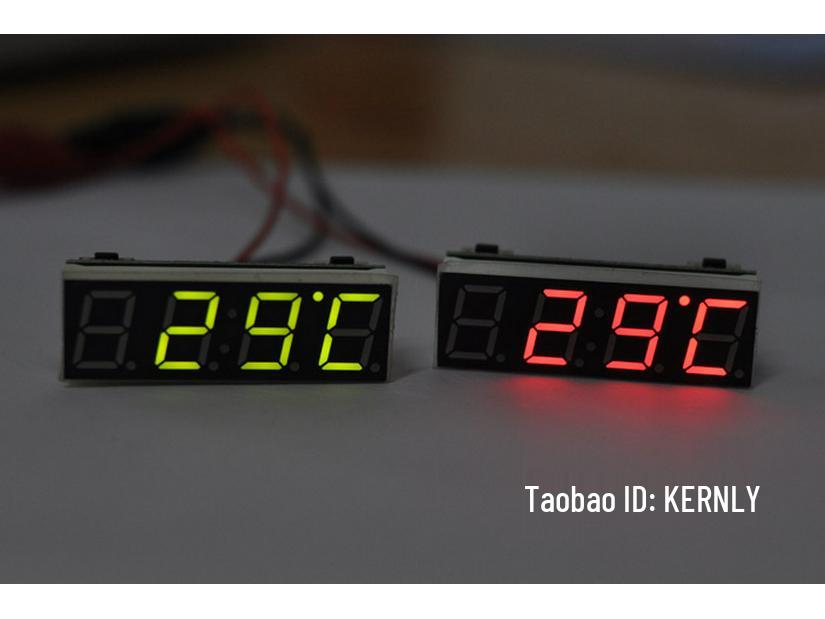 LED digitální hodiny do auta s ukazatelem teploty