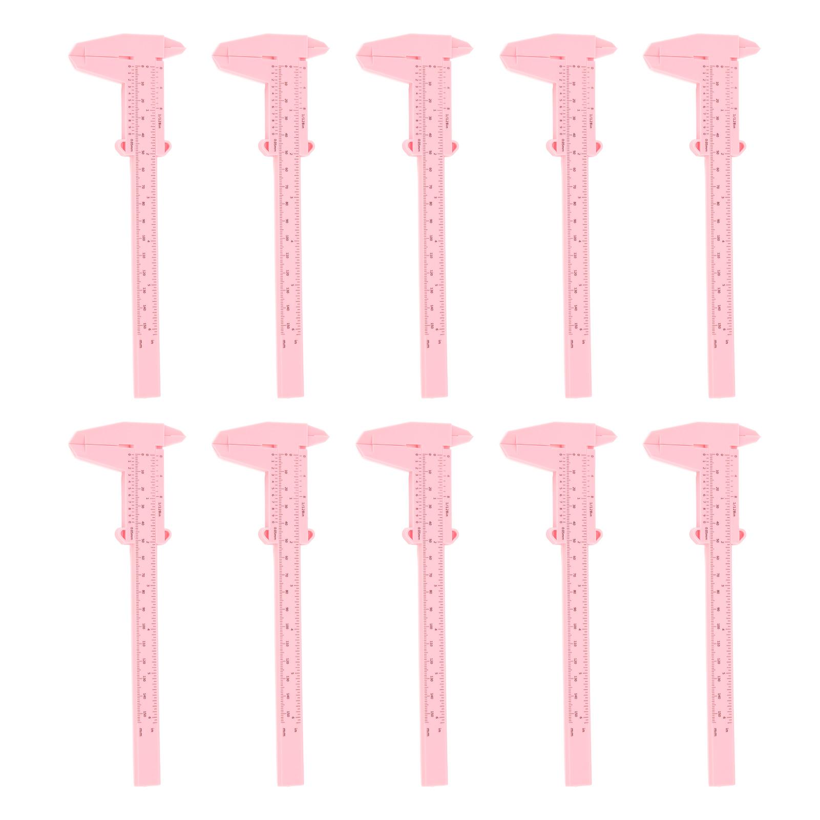 

10PCS 150mm Eyebrow Microblading Ruler Eyebrow Makeup Measuring Position Mark Tools for Beginner розовый