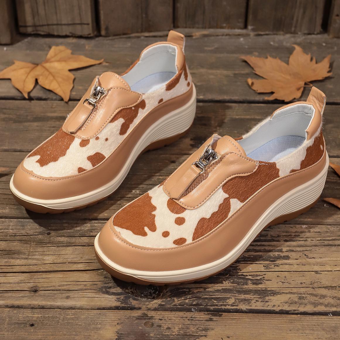 

2024 Новинка осени Цветные блоки Толстая подошва Большие кроссовки для бега Осенний скошенный каблук Повседневный спортивный круглый носок Одиночные туфли 40 розовый