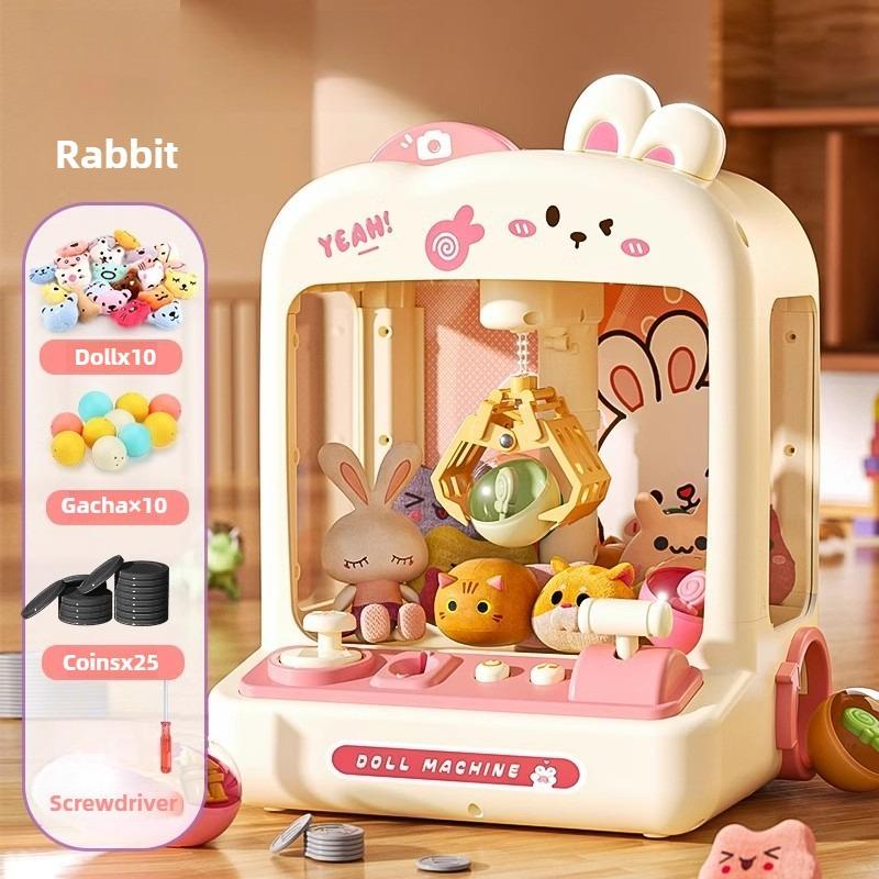 

Clip Dolls Machine Unicorn Rabbit Dinosaur Kids Coin Operated Play Game Small Claw Crane Machine Kids Birthday Christmas Present Set