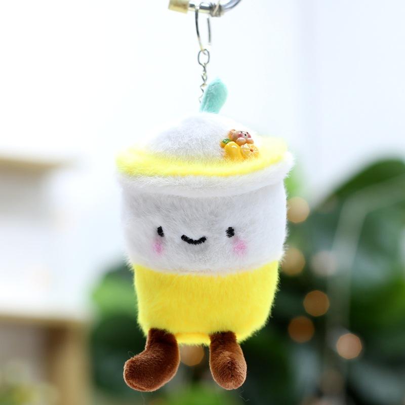 New Cute Milk Tea Cup Plush Pendant Toys Doll Children's Schoolbag Bag Hanging Ornaments Doll Keychain Small Doll