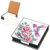 5D DIY PU Diamond Painting Notecard Box with 160 Sheets Paper Gem Art Sticky Note Holder Diamond Art Note Box for Home Office