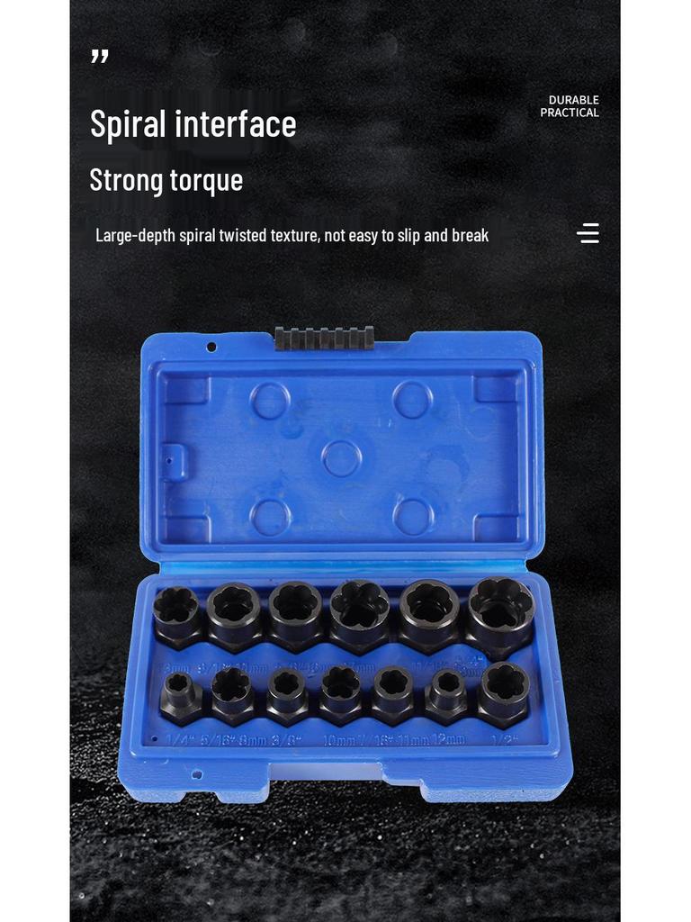 13-delige beschadigde moer- en schroefverwijderset