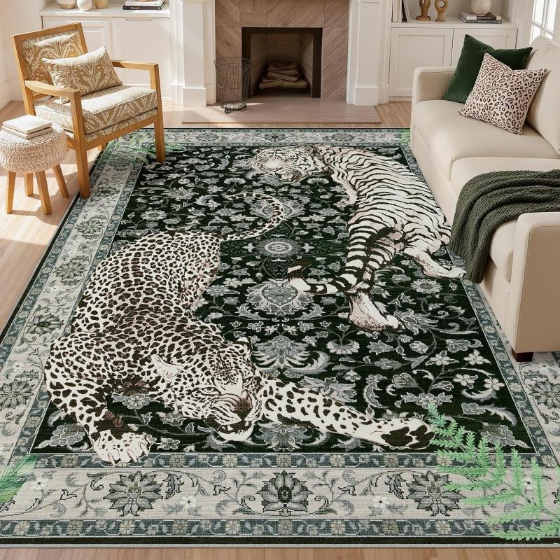 Bohemian Luipaard Vloerkleed voor Woonkamer en Slaapkamer, Antislip Vloermat voor Kantoor, Eetkamer Tapijt, Woondecoratie 80x120cm 31x47inch