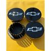4PCS 58mm Black Wheel Rim Center Hub Caps For EQUINOX CRUZE VOLT MALIBU 2.32''