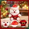 Santa Claus Christmas Gift Cute Cartoon Sitting with Hat Doll for Holiday Tabletop Car