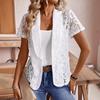 Women's Summer Fashion Lace Elegant Short Sleeve Suit Summer Jacket Top