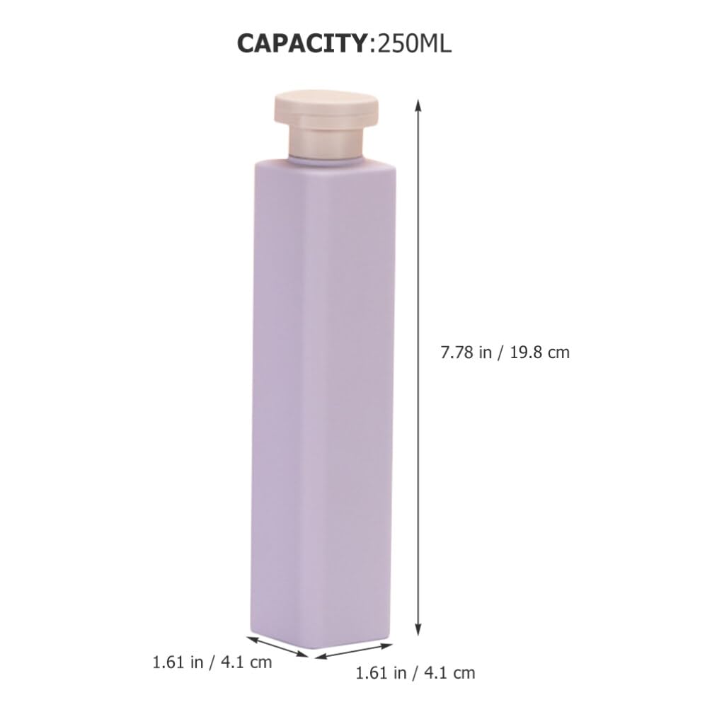 NUOLUX 250ml Travel Shampoo Bottle, Large Capacity, Slim, 3-Pack, Square Shape, Portable Travel Bottle, Refillable, Space-Saving, Stylish, Portable,