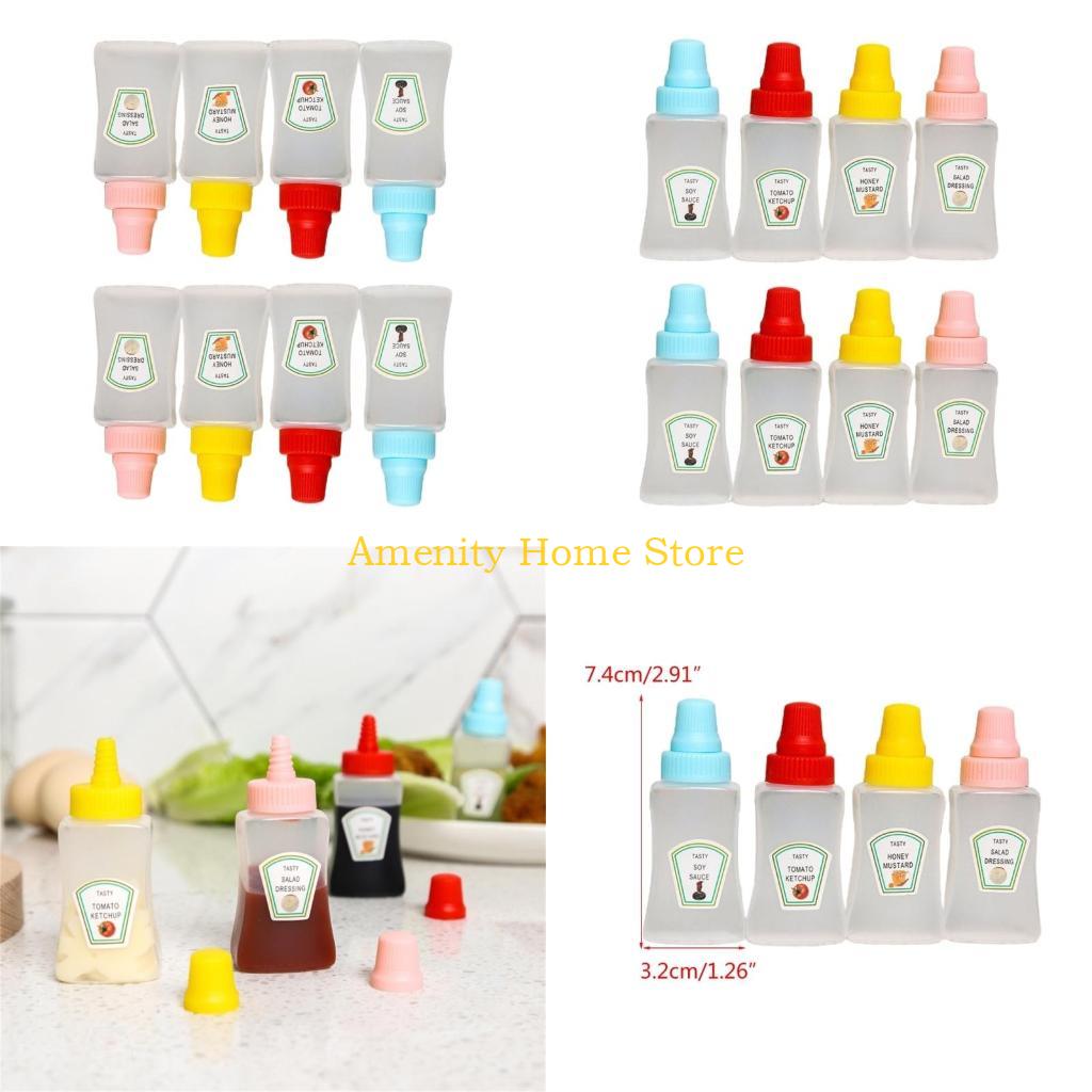 

F26C 8pcs Portable Mini Ketchup Bottle Condiment Squeeze Bottles Kitchen Small Sauce Bottle Salad Dressing Dispensers for Kid China Mainland