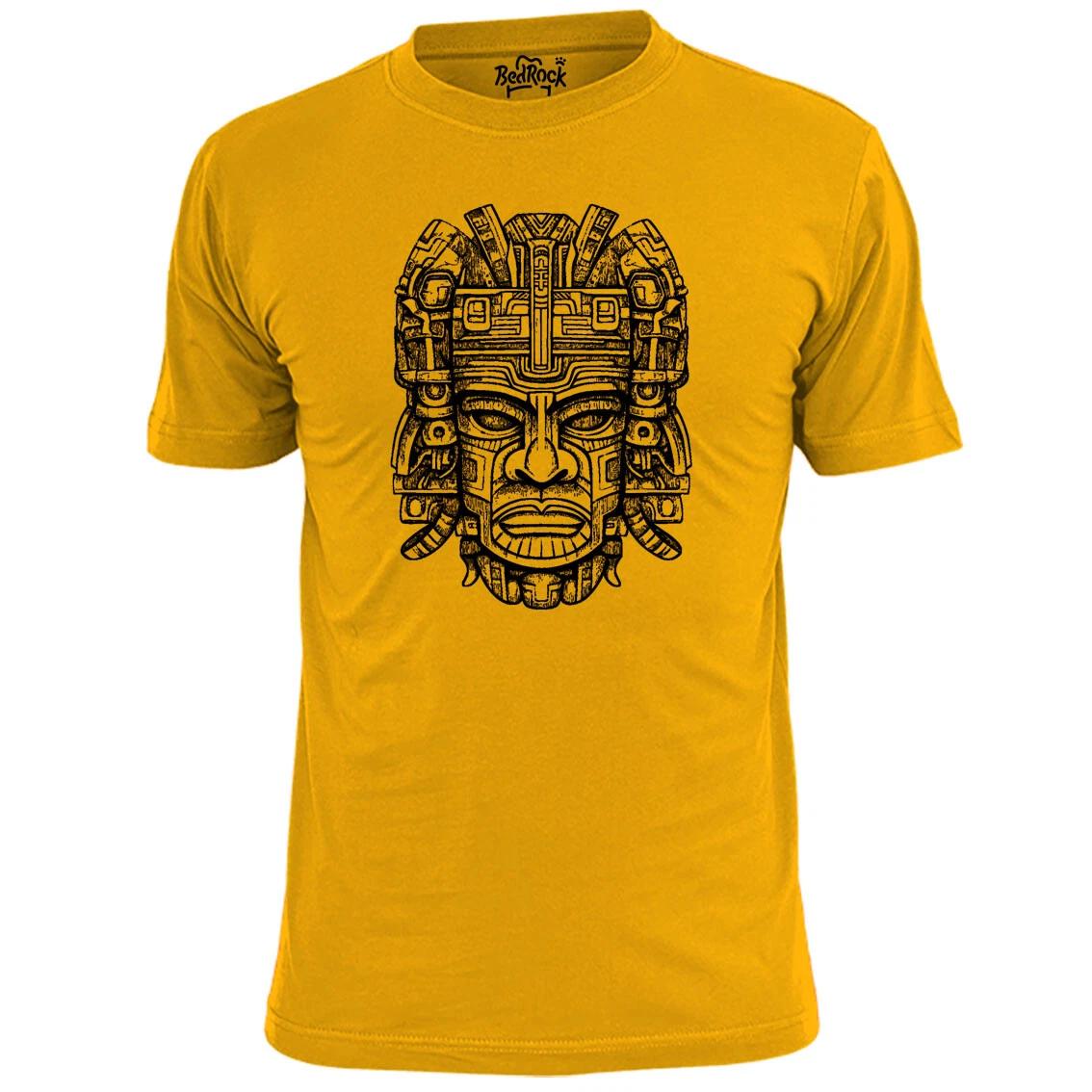 Mens Aztec Face Mask T shirt Mexico XL