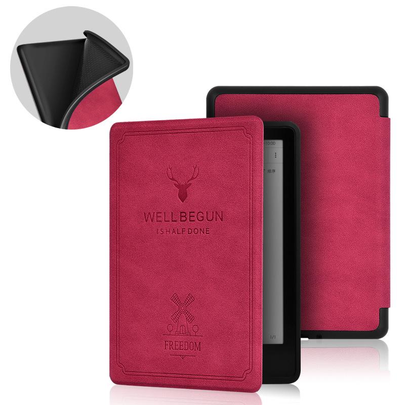 

В наличии: Кожаный чехол с узором головы оленя для Kindle 2024 KPW5432 - Ретро Молодежная Версия KPW4 розы красного