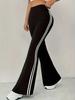 Women's High-Waisted Wide-Leg Yoga Flare Pants with Side Stripe