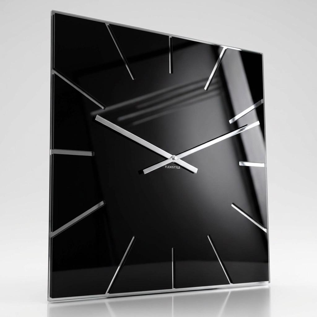 Große schwarze exakte Wanduhr 50cm