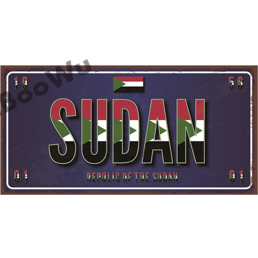 African Countries Name & Flag Plate Poster Vintage Home Decor Retro Metal Tin Signs Pub Car Garage Wall Art Decoration