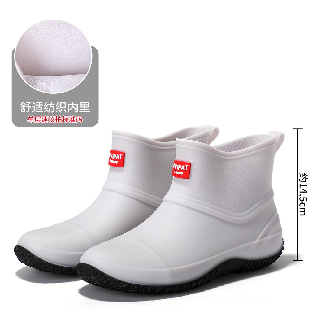 Rain Boots Men's Short-leg Low-top Waterproof and Non-slip Outdoor Fishing Shoes Lightweight Rain Boots for Men