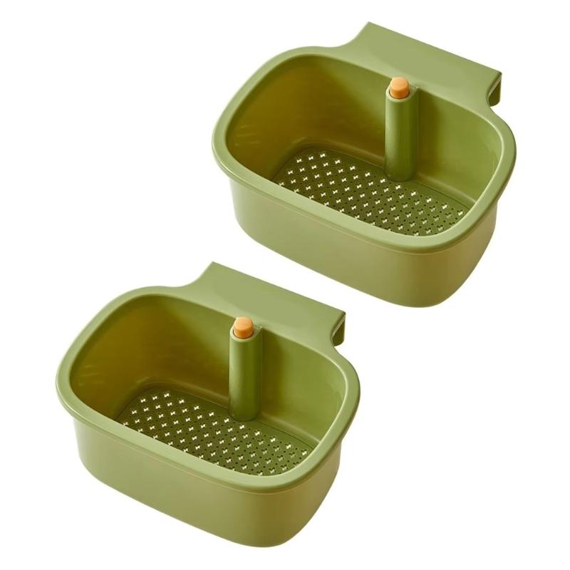 

Space Saving Plastic Sink Edge Basket for Dishwashing Tool Storage and Food Waste Filtration In Kitchens зелений