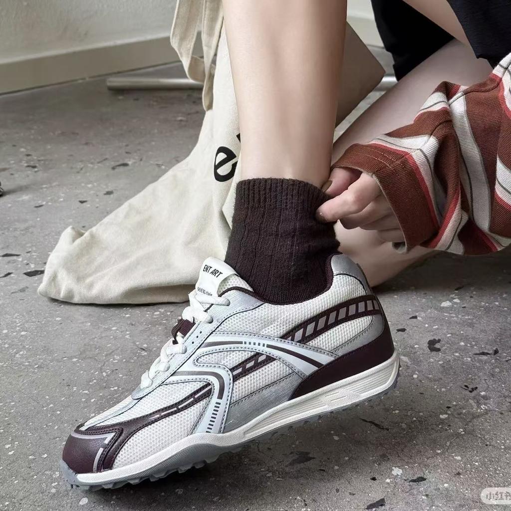 2025 autumn new invisible inner height increase 5CM thick-soled lace-up women's board shoes versatile casual sports shoes German training shoes