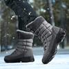 Winter Boots for Men Outdoor Warm Fleece Lined Waterproof High Top Fur Boots Non Slip Snow Boots Hiking Boots Pig Skin Camping Plus Size Work Boots