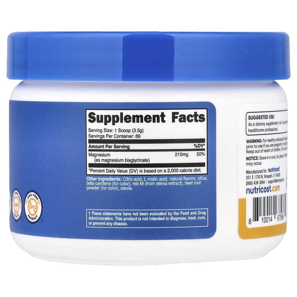 Glycin Magnesium, Pfirsich Mango, 250G(8.8Oz)