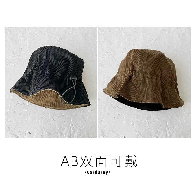 

Double-sided Can Wear Large Eaves Hat Simple Design Bucket Hat British Retro Versatile Face Small Literary Hat хаки
