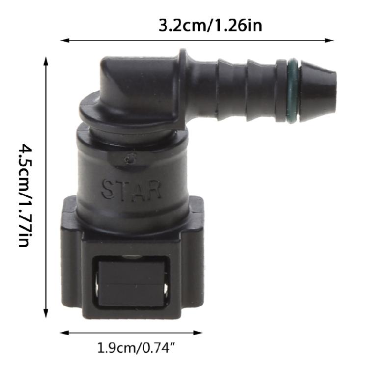 ID6 Buchse 7,89mm Winkel Kraftstoffleitungskupplung 90 Grad Schlauchende Fitting Adapter
