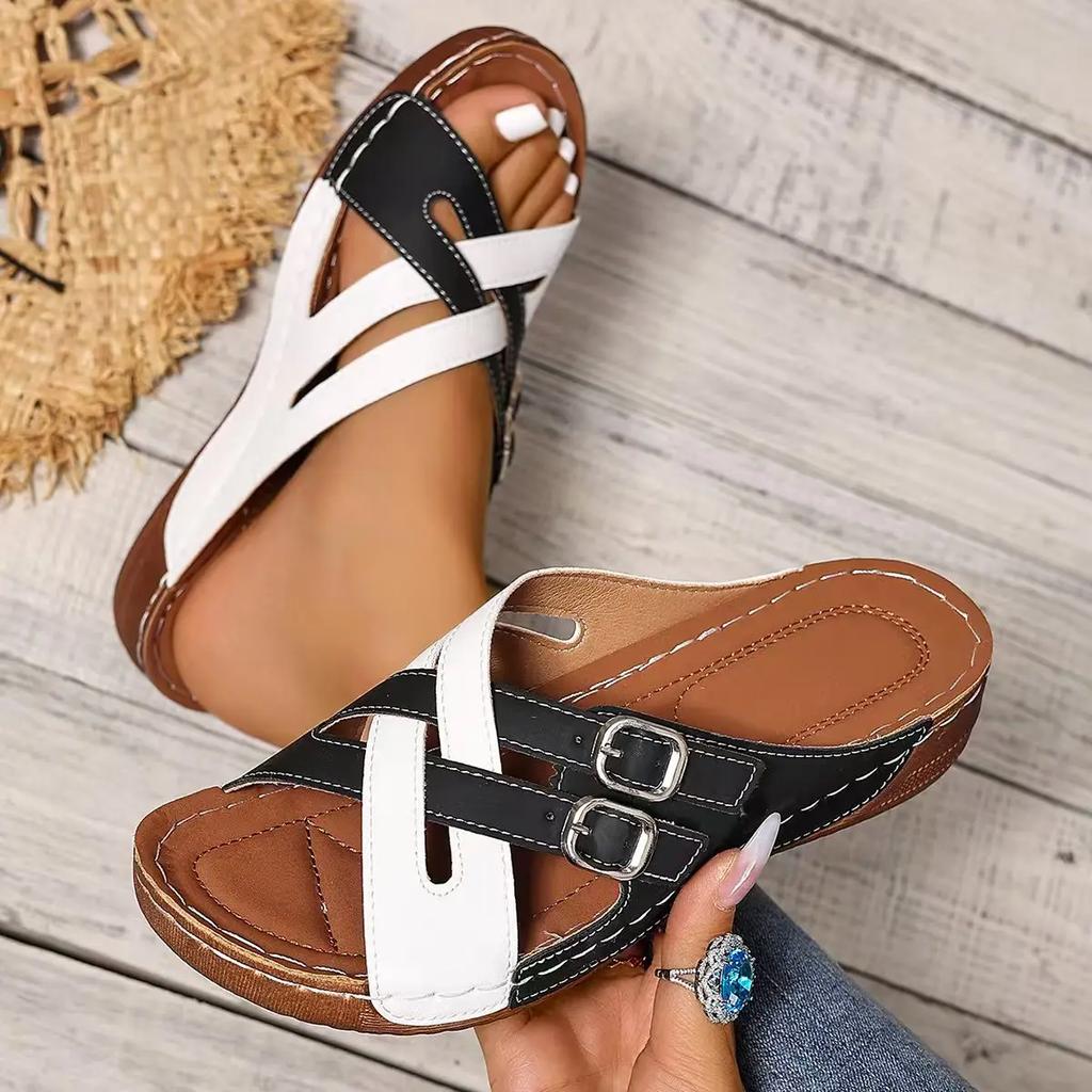 2025 Summer Women Wedges Slippers Female Peep Toe Slippers New Shoes Luxury Outdoor Beach Platform Sandals Slides Women
