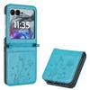 For Motorola Razr 60/50 5G Leather Case Butterfly Flower Imprinted Phone Cover with Strap