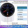 52mm Fuel Level Gauge With Alarm 7 Colors Backlight Pointer Oil Tank Meter 0-190Ohm For Auto Marine Boat Car 12V 24V Fuel Tank