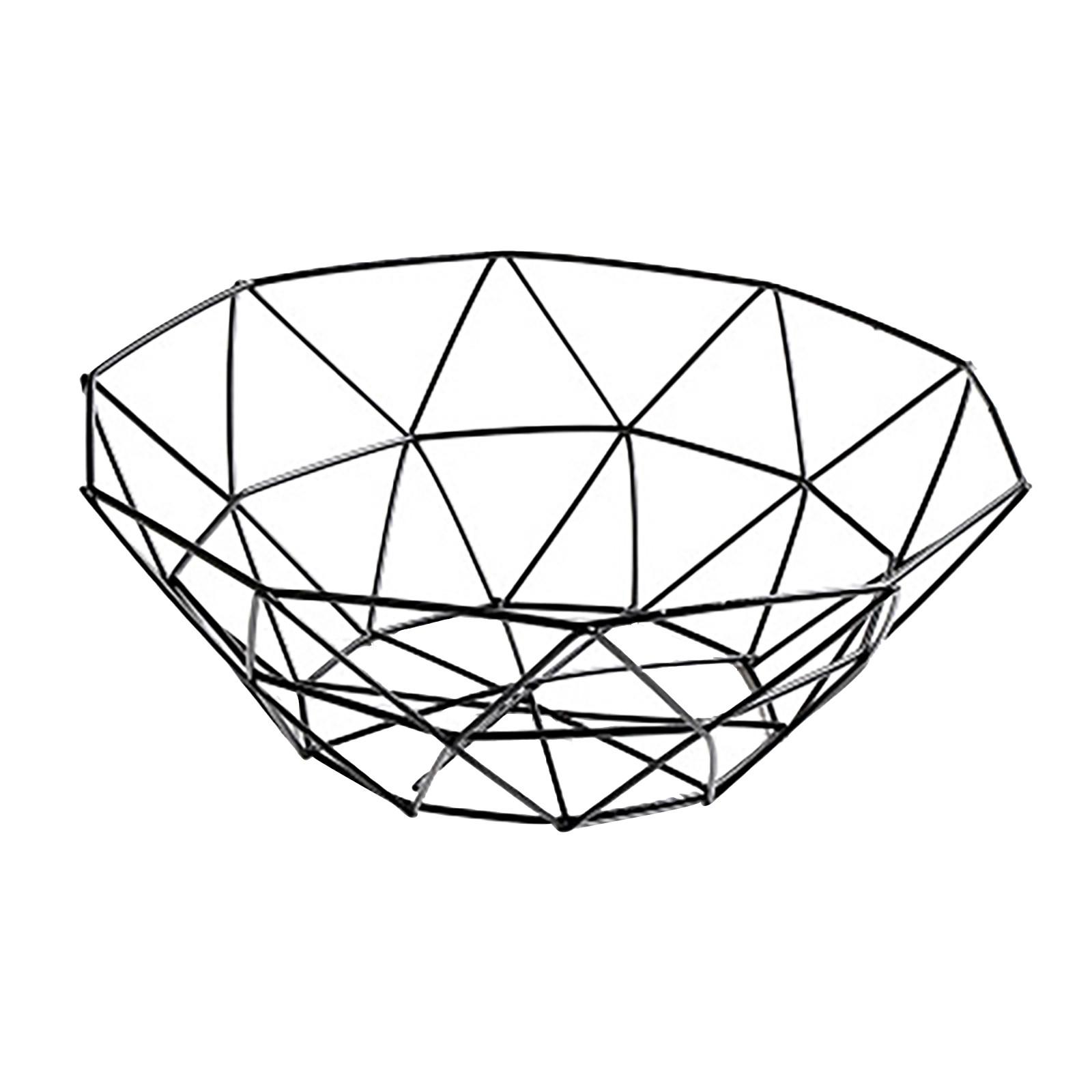 Корзина для фруктов из кованого железа, креативная корзина для хранения закусок для гостиной, дома чёрный