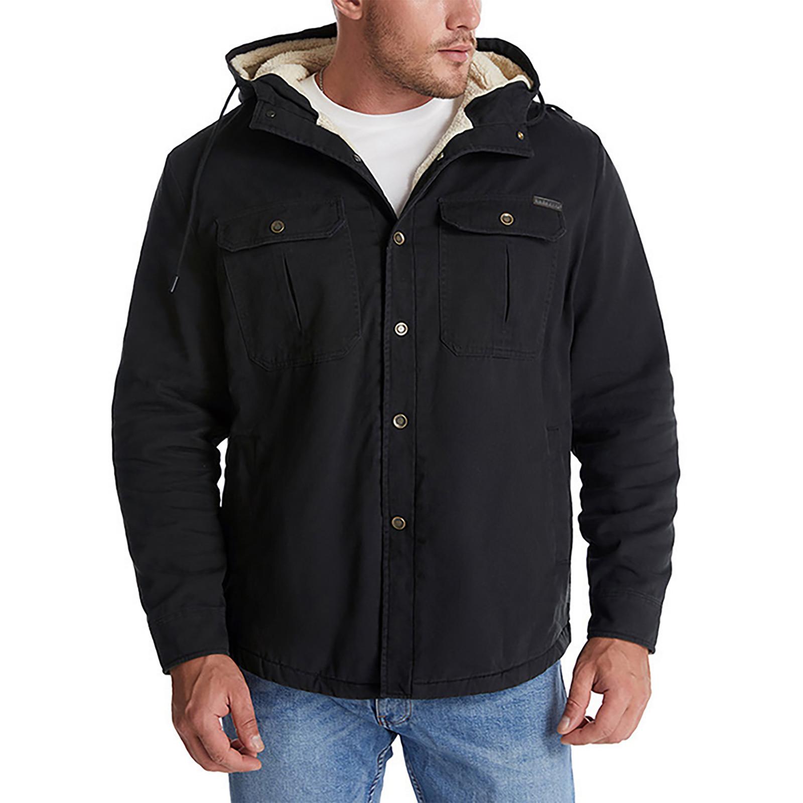 

Мужская зимняя теплая толстая куртка, пальто, верхняя одежда, тонкие пуговицы, пальто, топы, блузка M чёрный