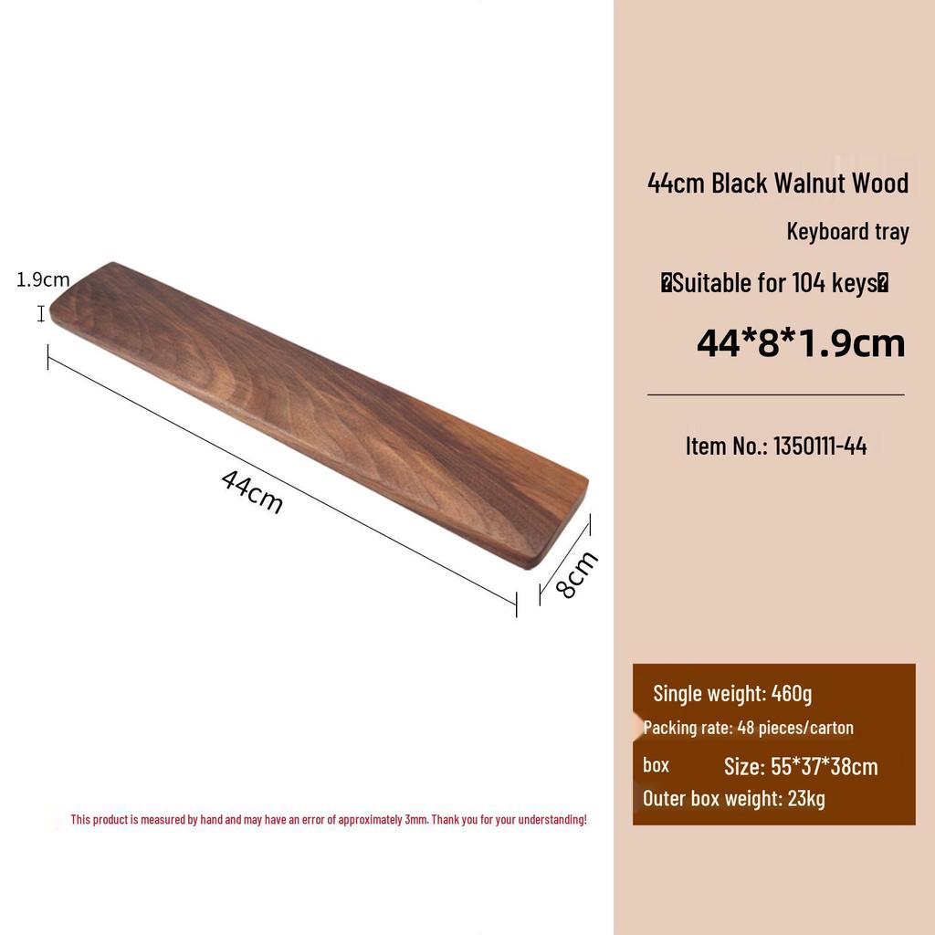 Black Walnut Solid Wood Anti-Slip Keyboard and Mouse Wrist Rest Pad with Inclined Bracket