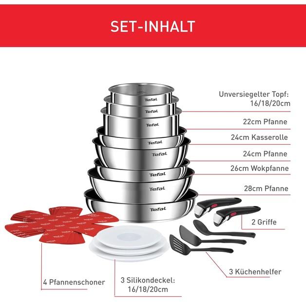 Tefal Ingenio Emotion Cookware Set, 20 Pieces