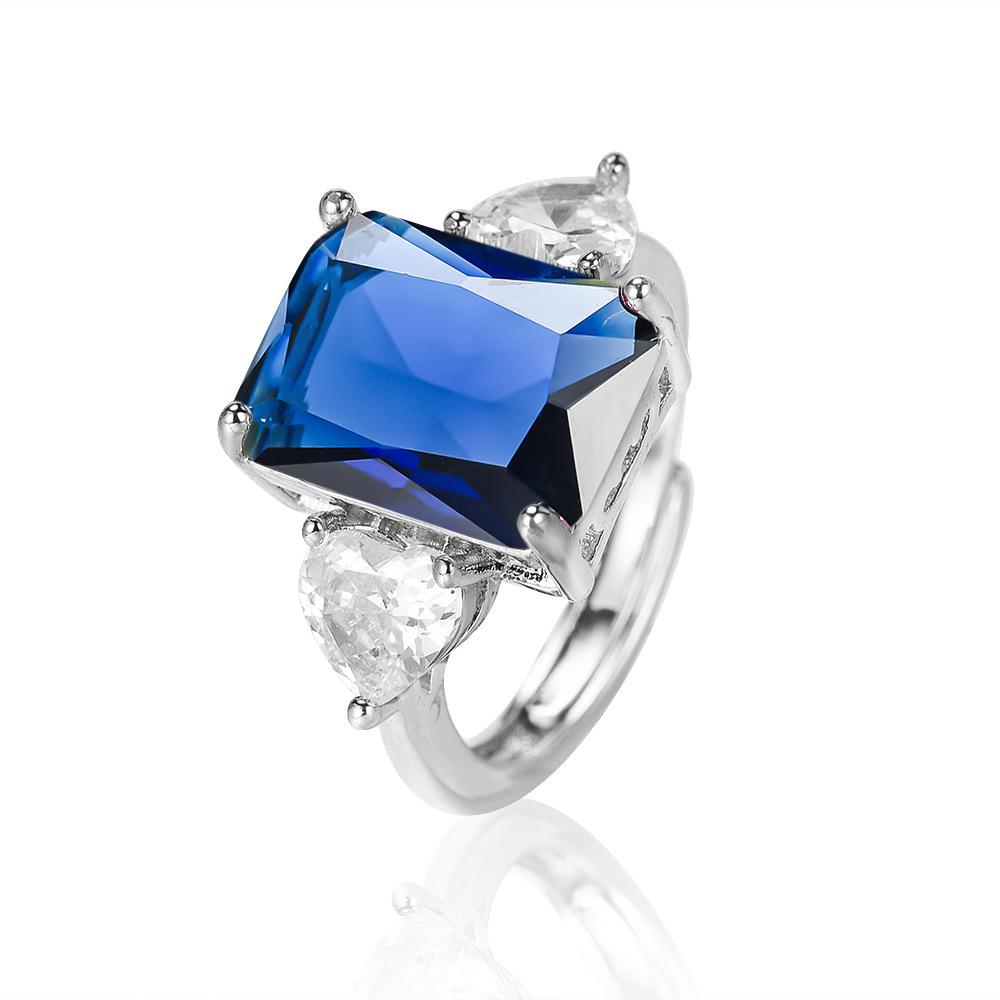 Hot Love Zircon Ring Simulation Ruby Gemstone Live Ring Party Atmosphere Ring