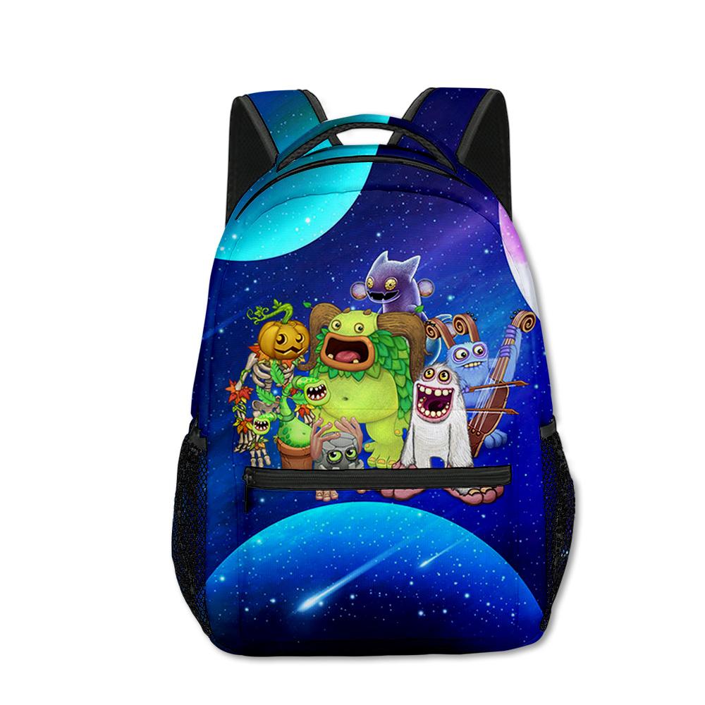 Mochilas Escolares para Estudiantes de My Singing Monsters de Lujo con Novedad, Mochilas para Cuadernos con Estampado 3D de Oxford Impermeables, Mochilas de Viaje para Niños/Niñas