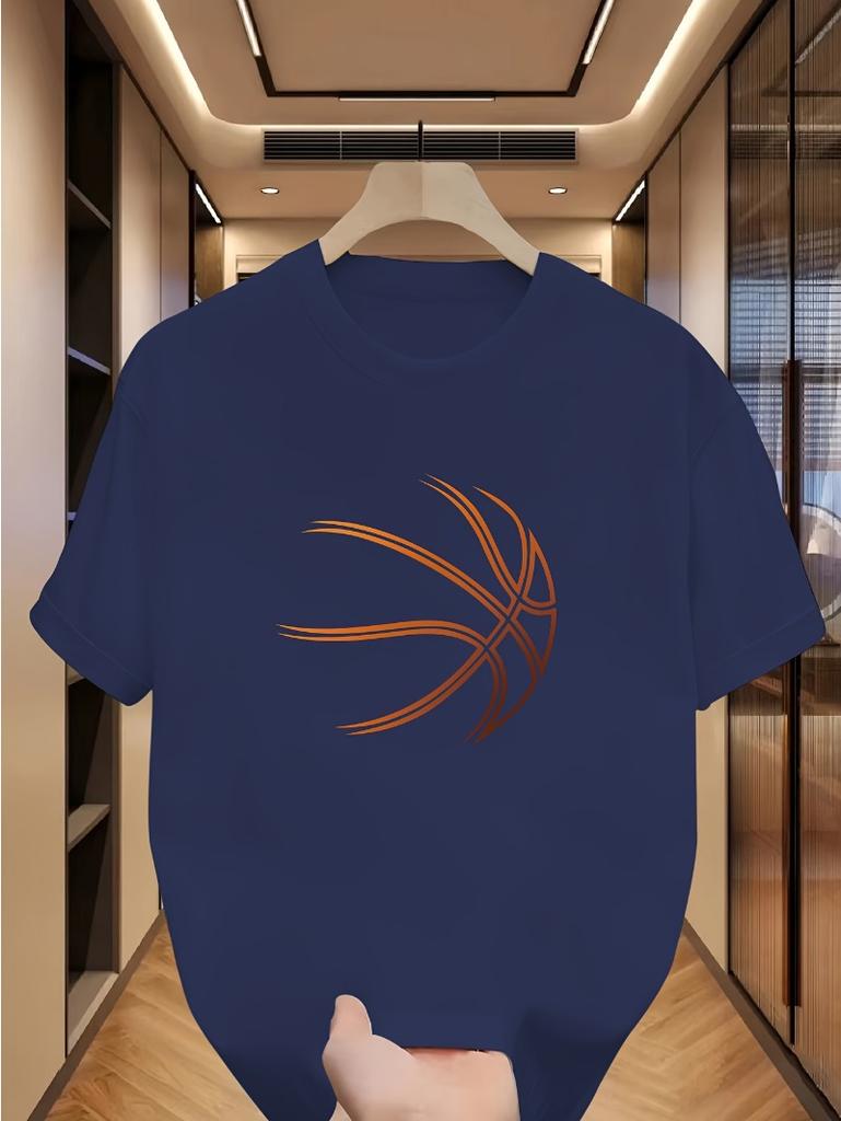 T-shirt da uomo alla moda con stampa di pallacanestro