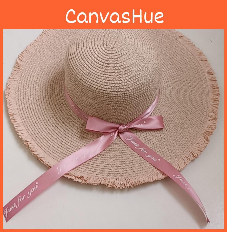 Beach Straw Hat Women Sun Protection Hat With Round Top And Arched Brim For Vacation