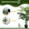 Artificial Palm Tree 125cm Large Artificial Plant with 18 Palm Fronds In Pot for Living Room Balcony