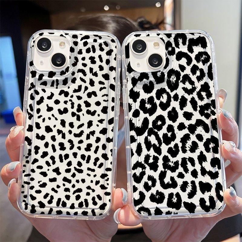 Applicable to Apple 14 mobile phone case personalized iPhone13promax protective case 12 new leopard print European and American ins style