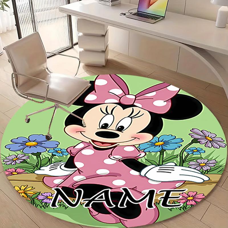 Personalized M-Minnie Round Chair Office Rug - Perfect for Mat, Office Chair & More - Ideal Gift for Birthdays and Holidays