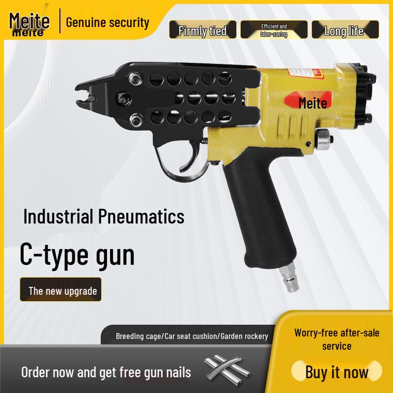 Meite SC760 Pneumatic C-Type Nail Gun for Cage Assembly and Carpentry
