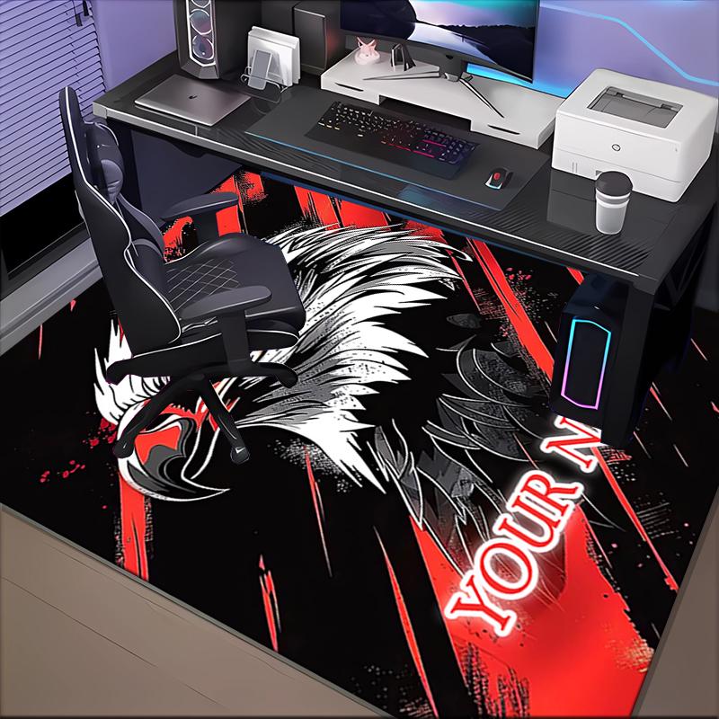 1PC Custom Name Eagle Power Artwork Theme Floor Mat Ideal for Living Room, Game Rooms, Office, Bedroom Floor Mat Playful Design